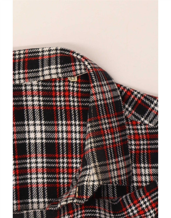 Camisa de franela vintage para hombre talla 43 cheque multicolor grande