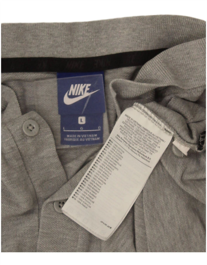 Nike Polo para hombre de algodón moteado gris grande