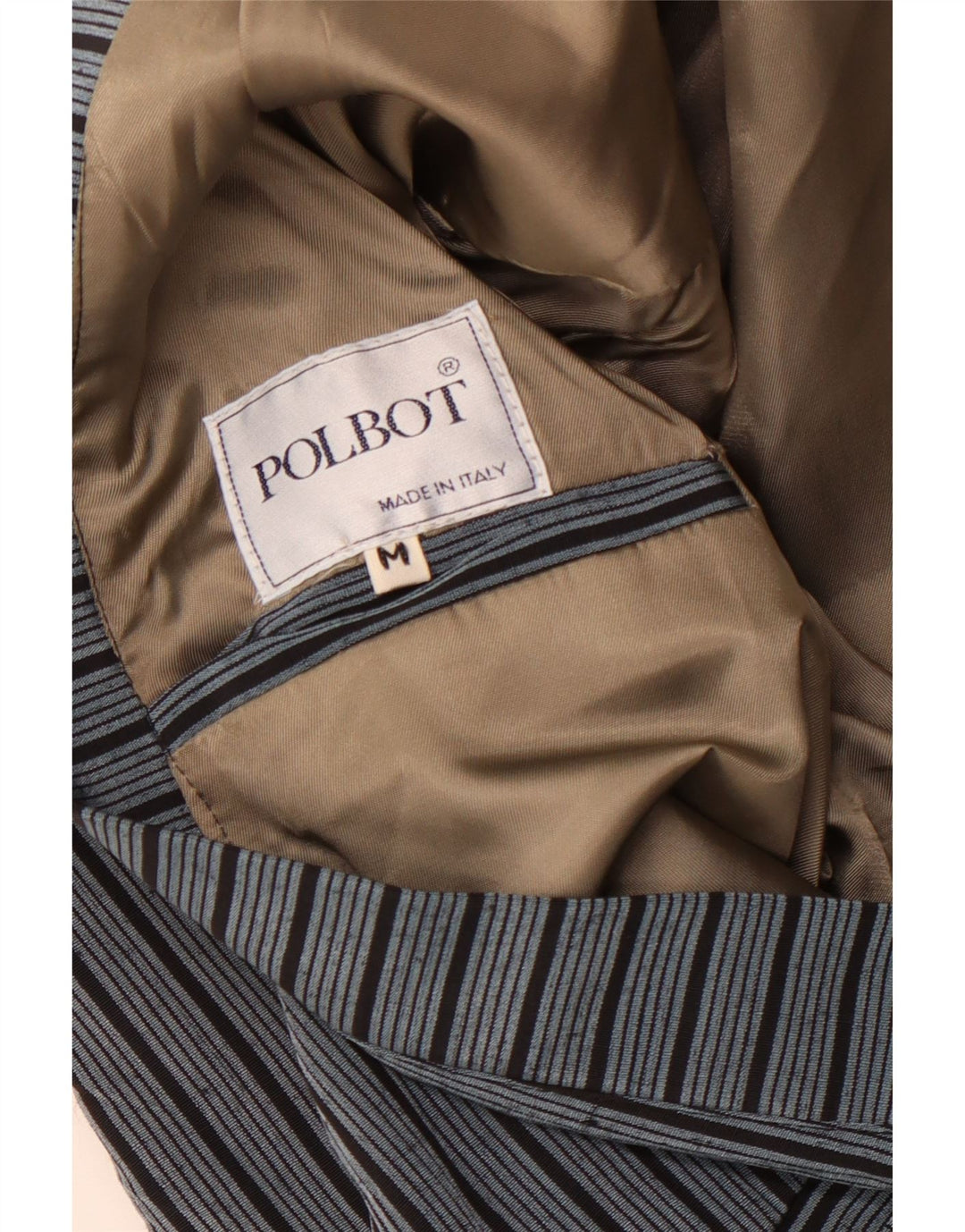 Polbot Chaqueta tipo blazer de 3 botones para hombre UK 38 Azul medio a rayas