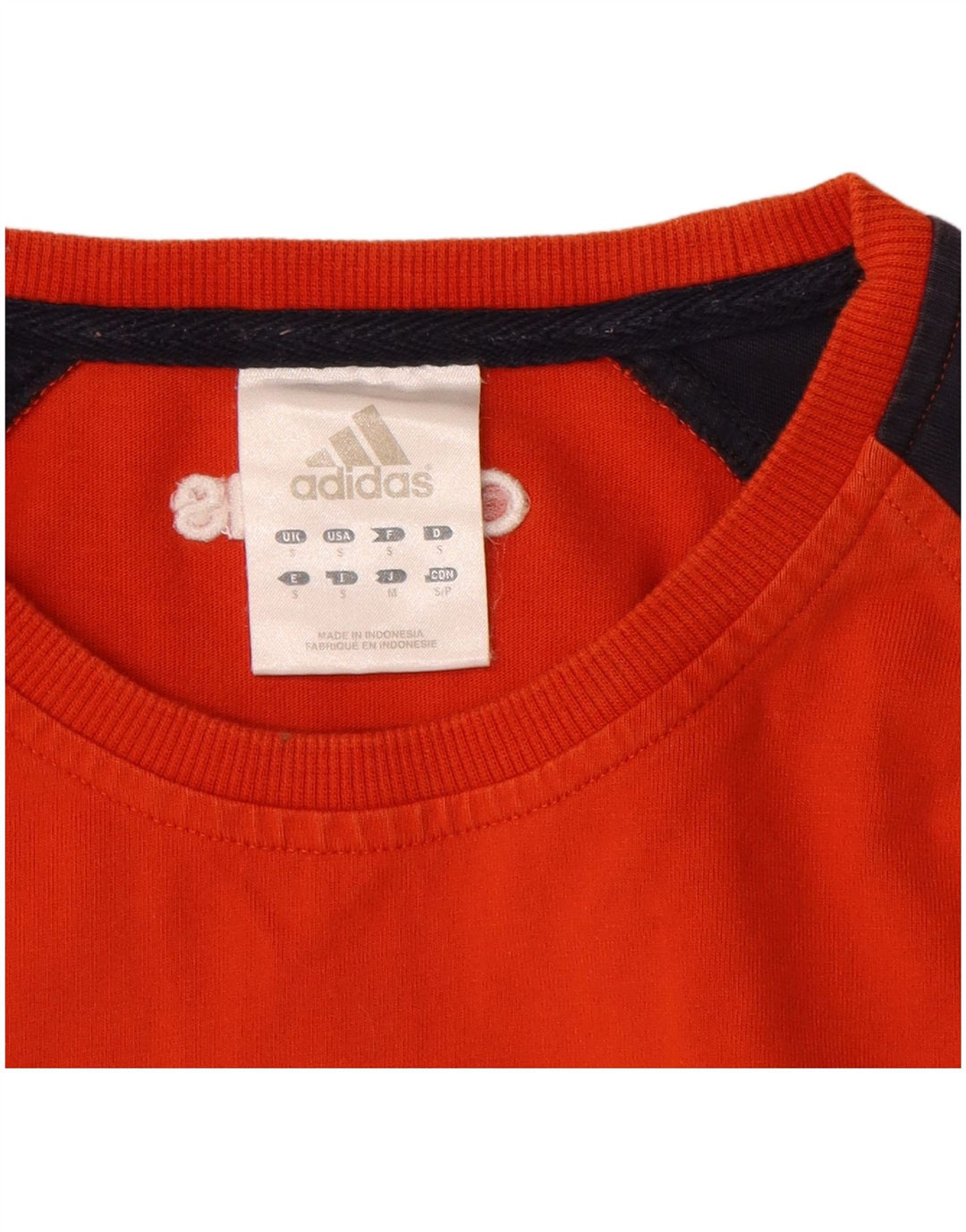ADIDAS Hombre Graphic Top Manga Larga Pequeño Naranja Colorblock Algodón