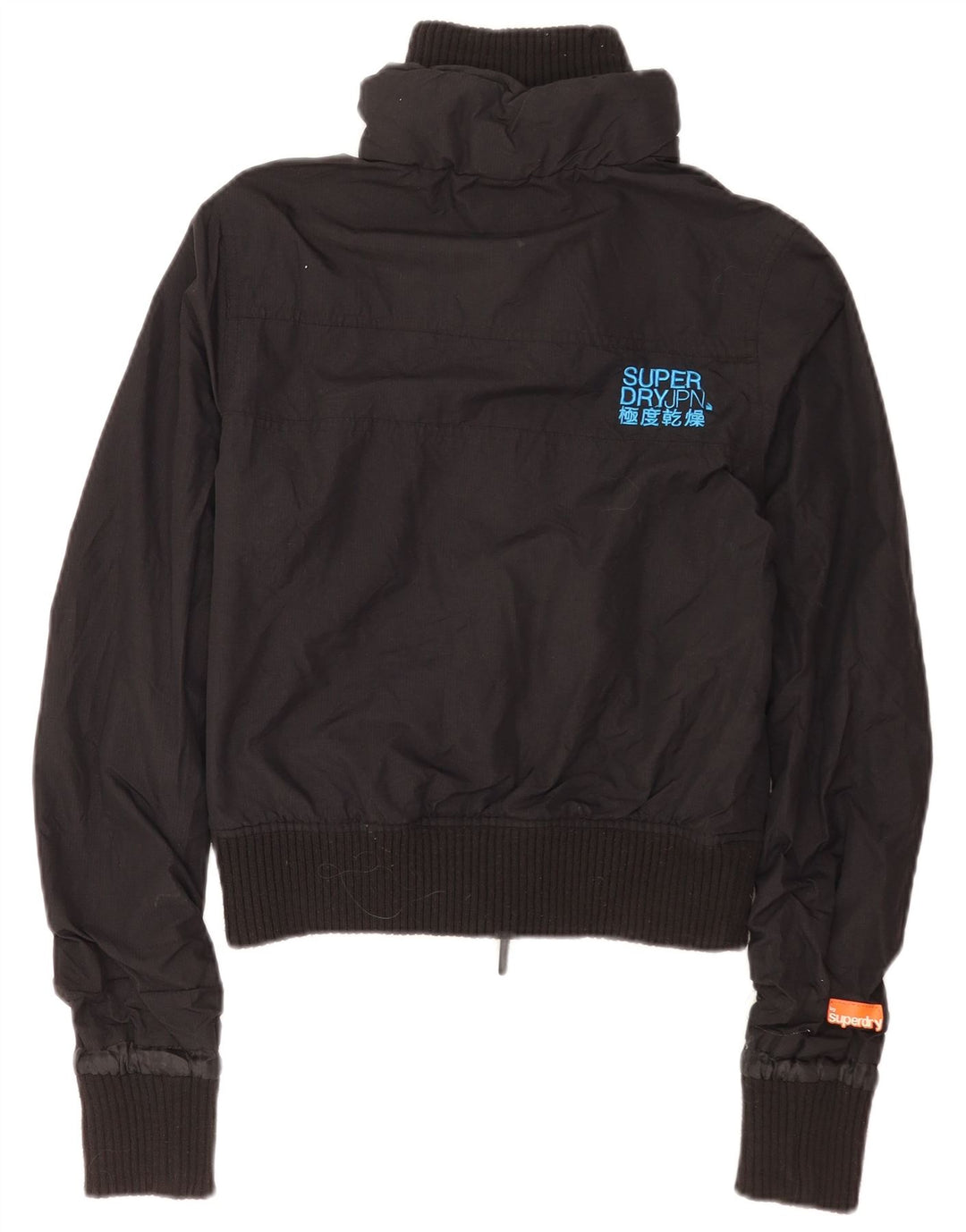 Superdry Mujer Chaqueta Bomber Estampada UK 40 Small Nylon Negro