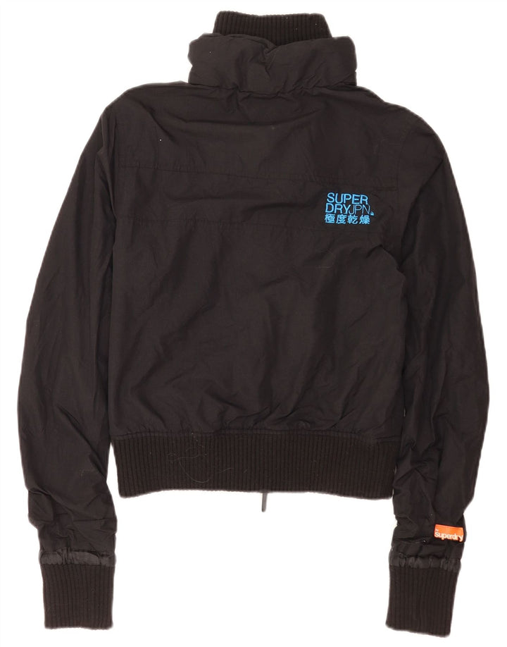 Superdry Mujer Chaqueta Bomber Estampada UK 40 Small Nylon Negro