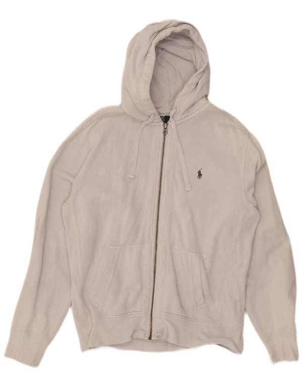 Polo Ralph Lauren - Sudadera con capucha y cremallera para hombre, tamaño grande, algodón blanco