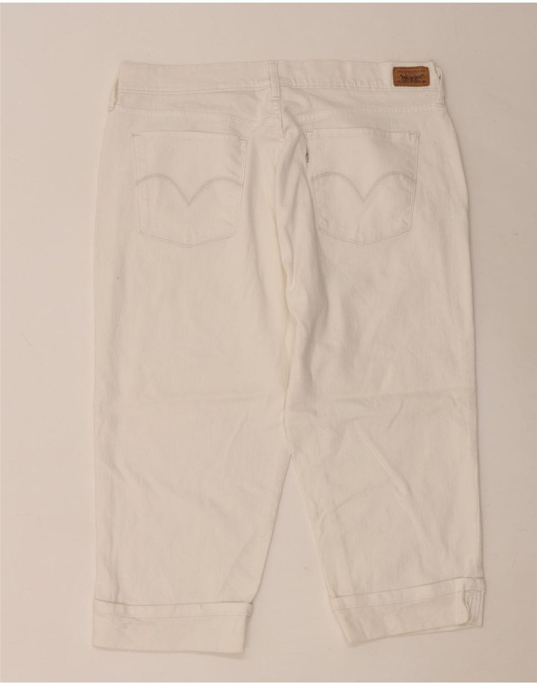 LEVI'S Jeans Capri 515 para Mujer US 14 Grande W36 L20 Algodón Blanco