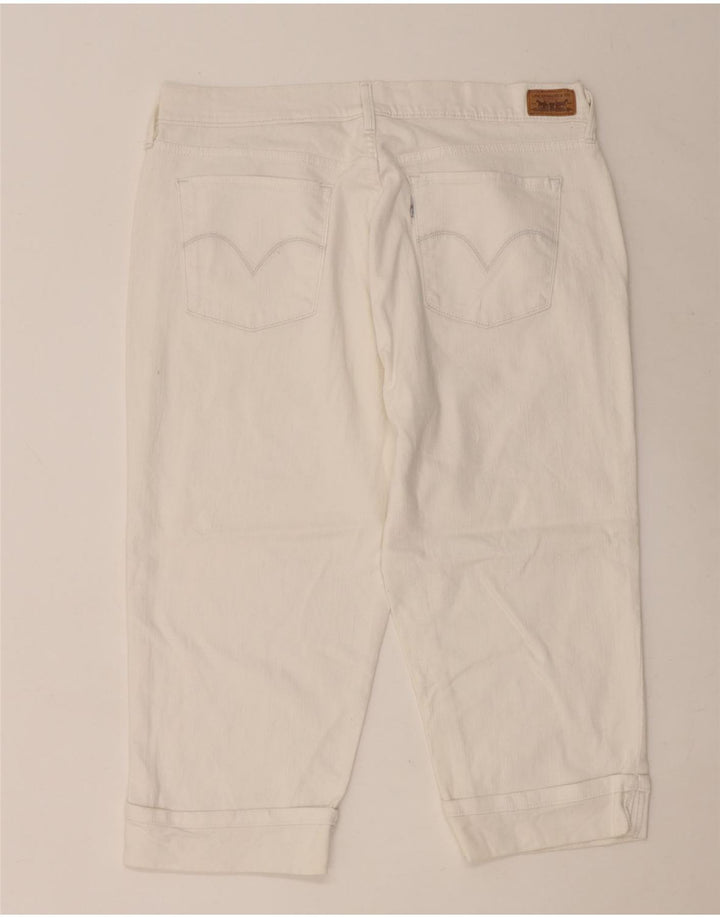 LEVI'S Jeans Capri 515 para Mujer US 14 Grande W36 L20 Algodón Blanco