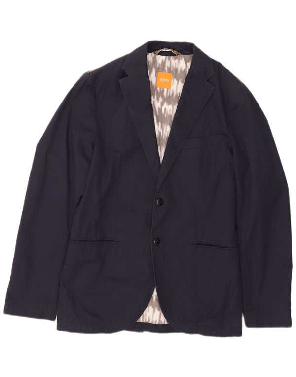 HUGO BOSS Chaqueta tipo blazer de 2 botones para hombre EU 46 Small Azul marino Algodón