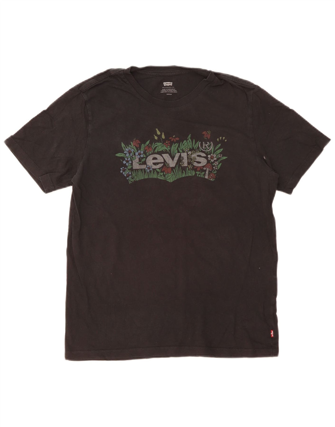 Levi's Camiseta gráfica para hombre Top Small Black Cotton