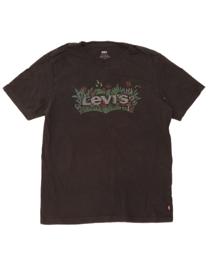 Levi's Camiseta gráfica para hombre Top Small Black Cotton