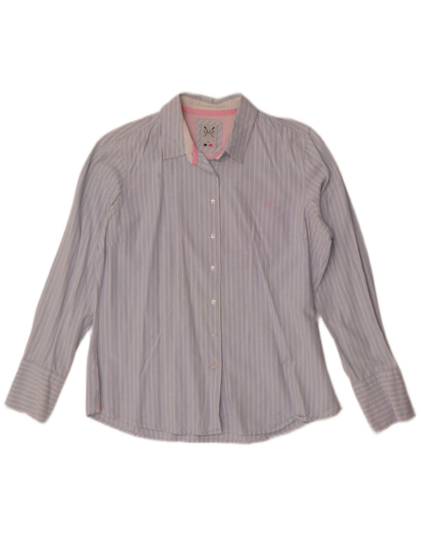 Crew Clothing Camisa para mujer UK 40 Grande Algodón a rayas azules