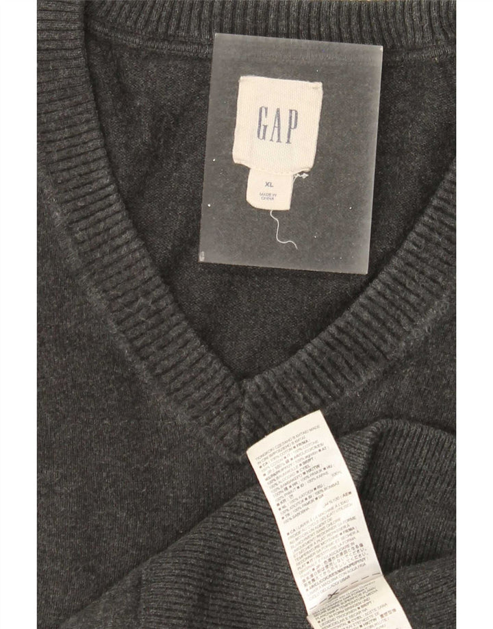 Gap Jersey con Cuello en V para Hombre XL Algodón Gris