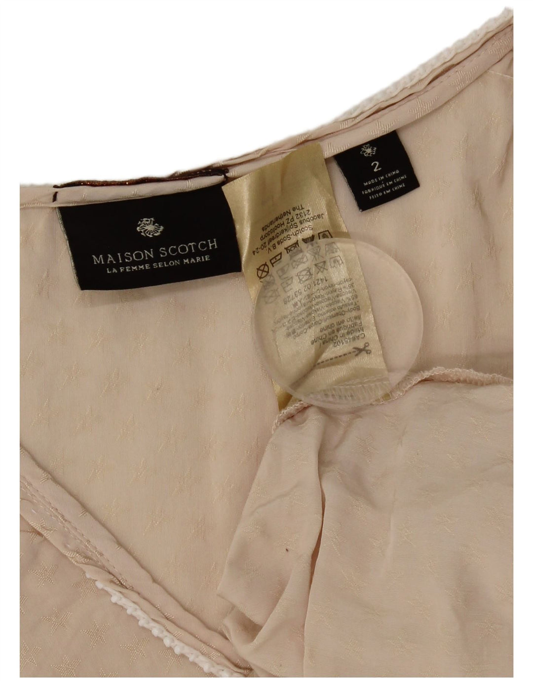Maison Scotch Chaleco de gran tamaño para mujer US 2 XS Beige Viscosa