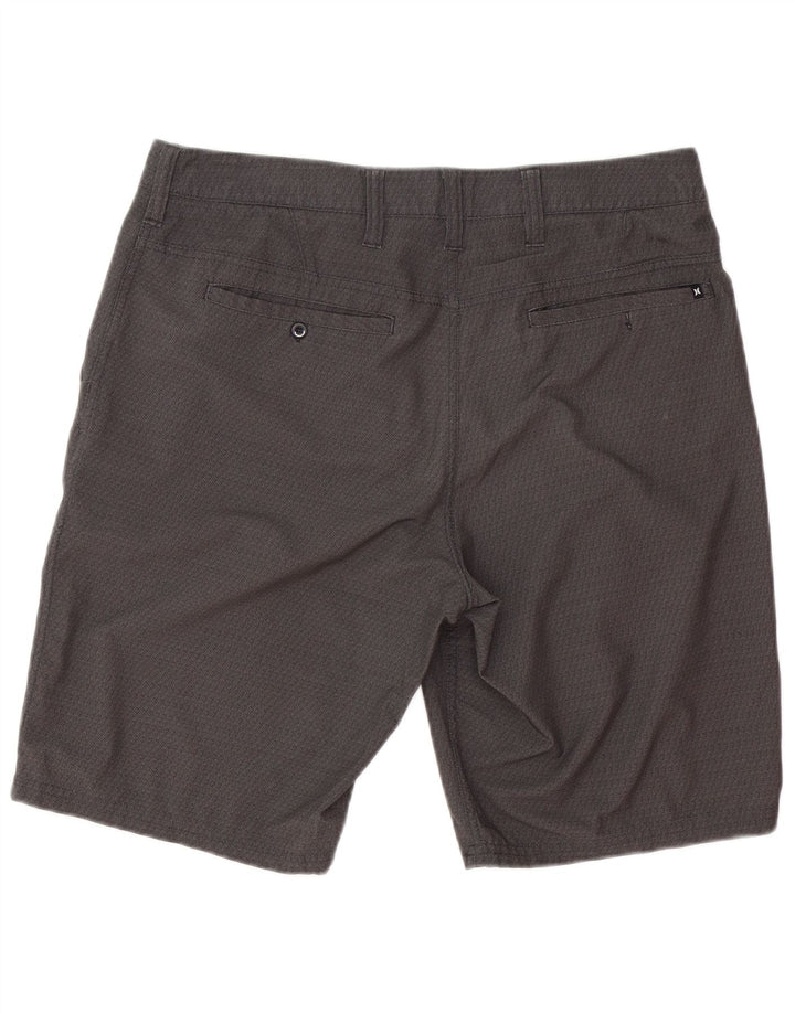 Hurley Pantalones cortos chinos para hombre W33 Poliéster geométrico gris medio