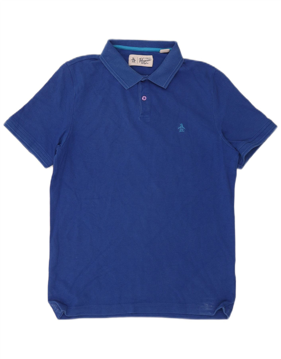 Polo Penguin Hombre Algodón Azul Medio
