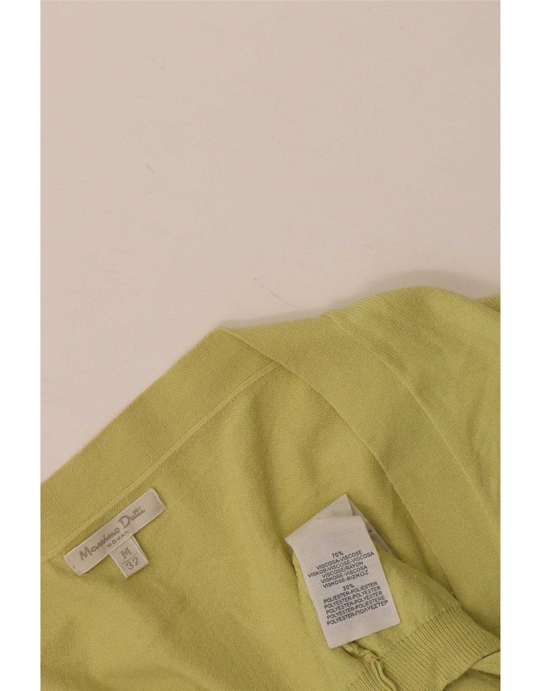 Massimo Dutti Cárdigan Mujer UK 42 Viscosa Amarilla Mediana