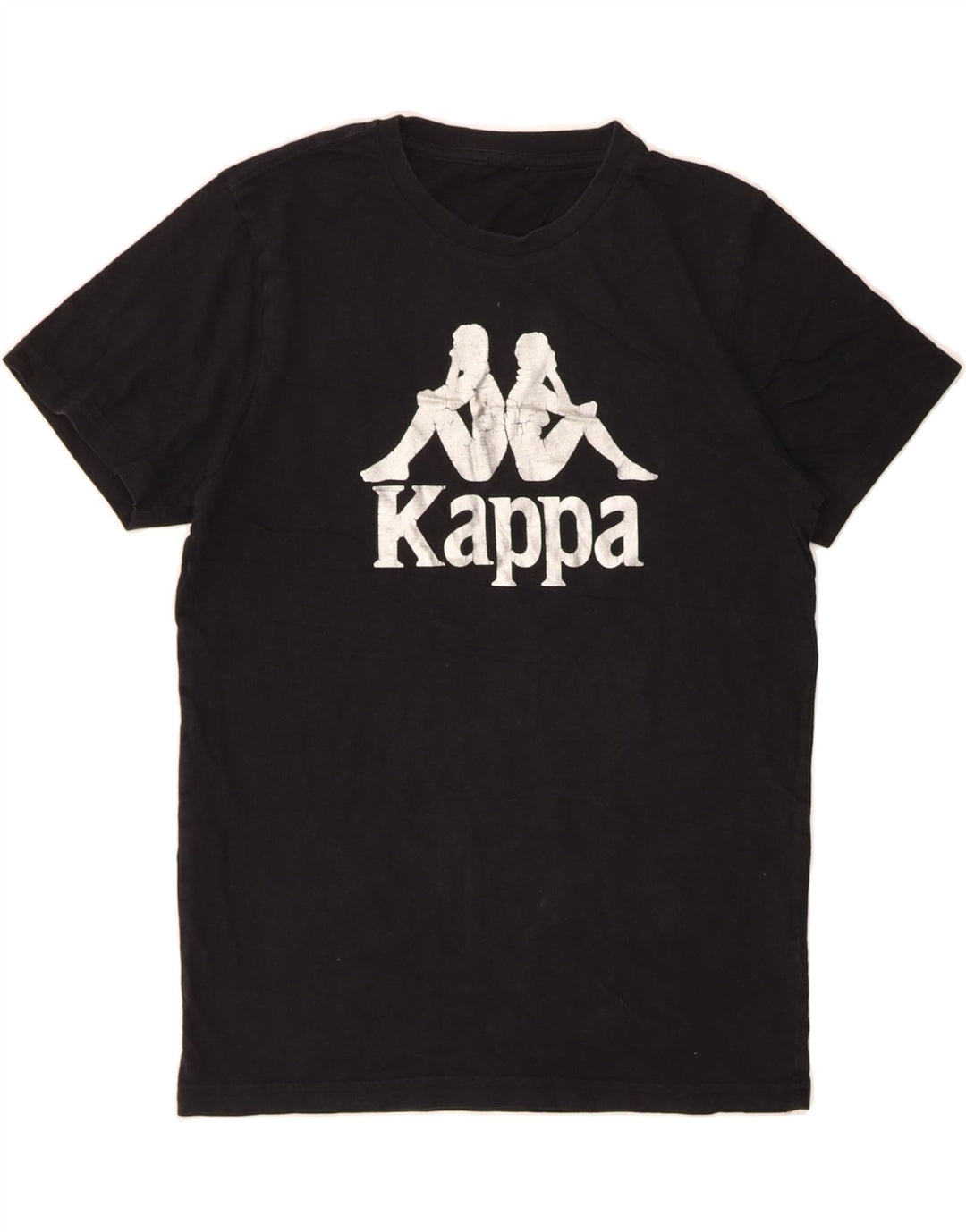 KAPPA Womens Graphic T-Shirt Top UK 12 Medium Black Vintage Kappa and Second-Hand Kappa from Messina Hembry 