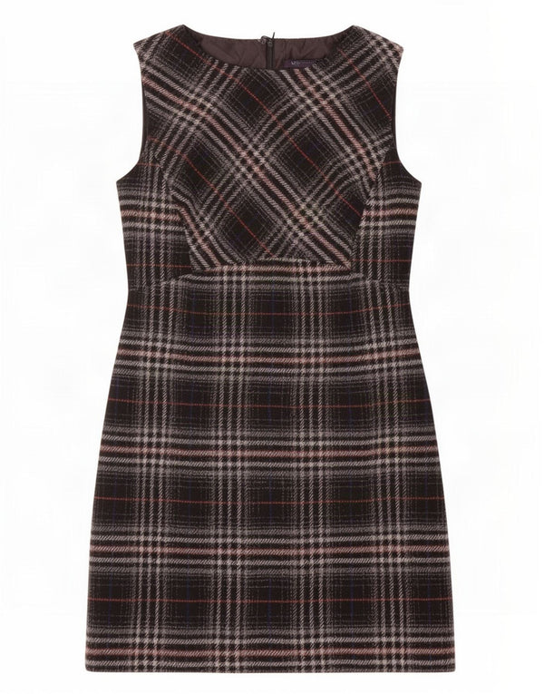 Marks & Spencer Vestido recto sin mangas para mujer UK 42 Mdium Black Plaid