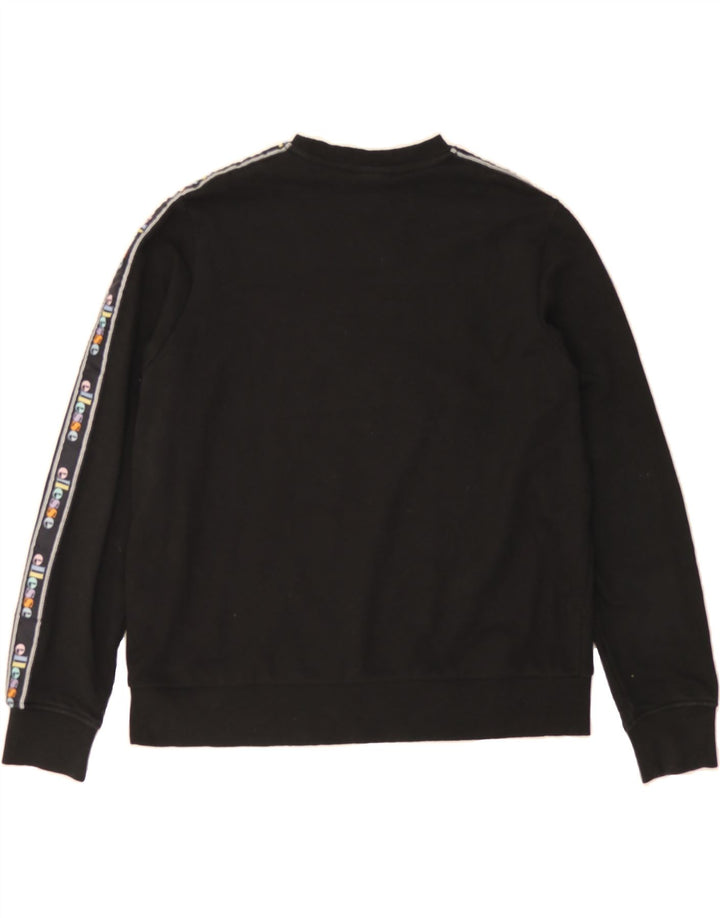 ELLESSE Womens Oversized Graphic Sweatshirt Jumper UK 12 Medium Black Vintage Ellesse and Second-Hand Ellesse from Messina Hembry 