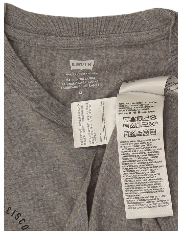 LEVI'S Camiseta gráfica para hombre Top de algodón moteado gris medio