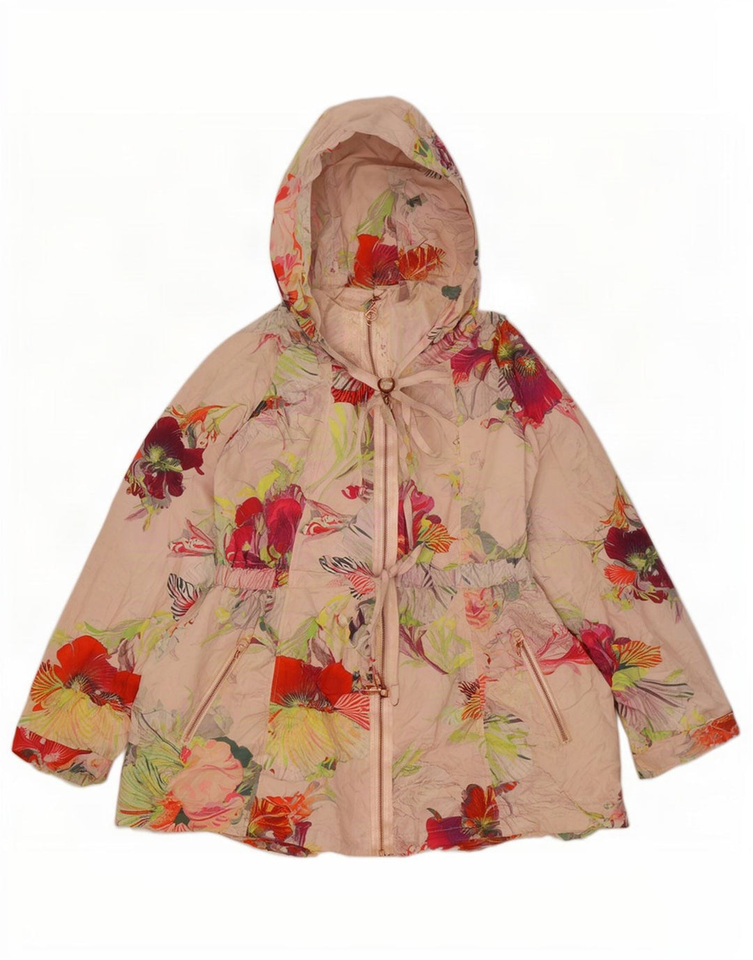 Ted Baker Chaqueta impermeable con capucha para mujer talla 3 mediana multicolor floral