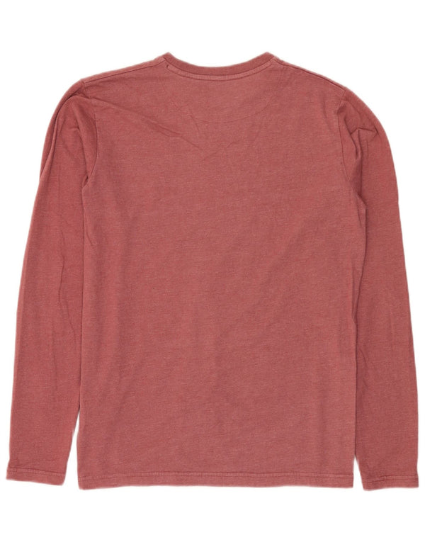 Weird Fish Camiseta para hombre de manga larga de algodón rojo pequeño