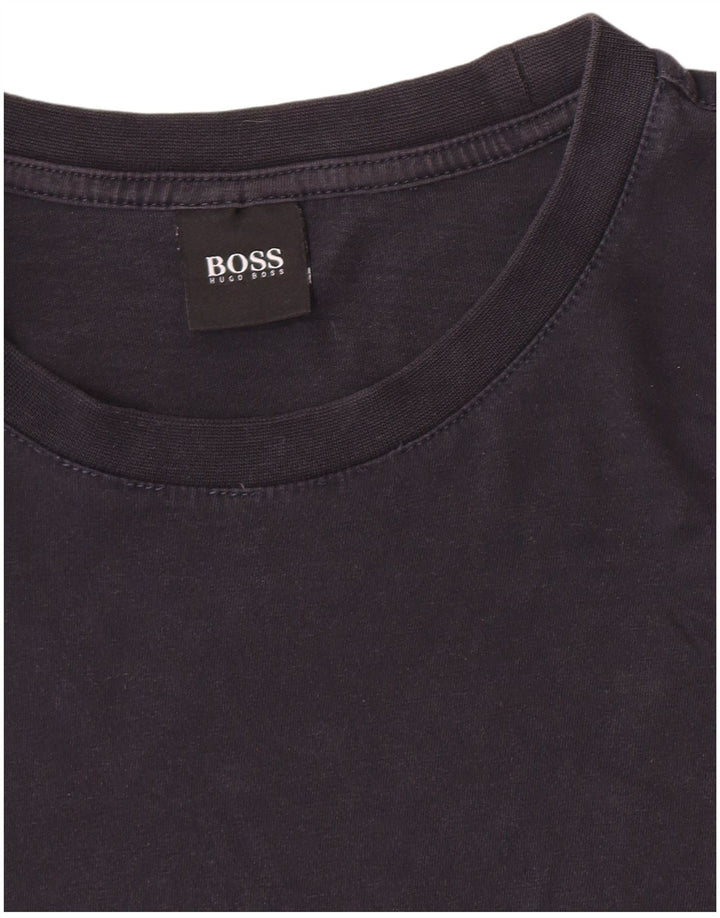 Hugo Boss Mujer Camiseta Top Grande Algodón Negro