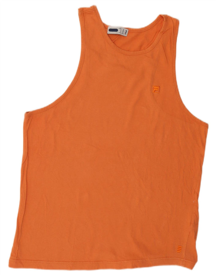 Fila Mens Vest Top IT 50 Algodón Naranja Medio