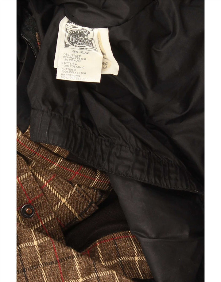Iguana Chaqueta cortavientos con capucha para hombre UK 40 Large Marrón Check Poliéster