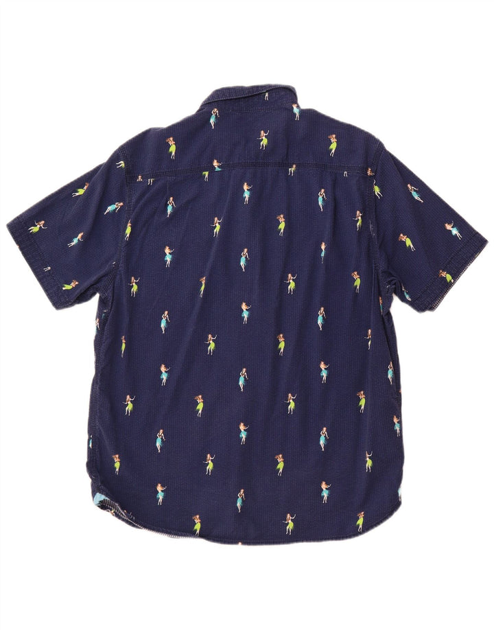 Tommy Bahama Camisa con estampado abstracto para hombre Algodón azul marino mediano