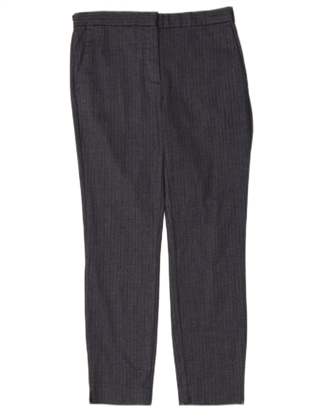 Zara Mujer Pantalón De Traje Slim Medium W28 L27 Espiga Azul Marino