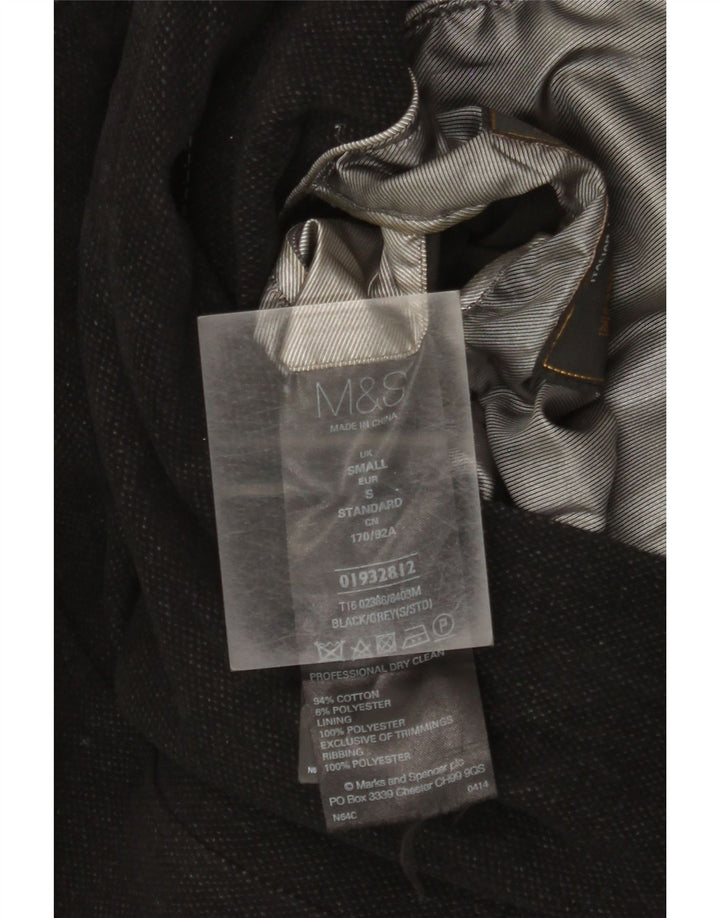 Marks & Spencer Chaqueta militar para hombre UK 36 Small Algodón negro