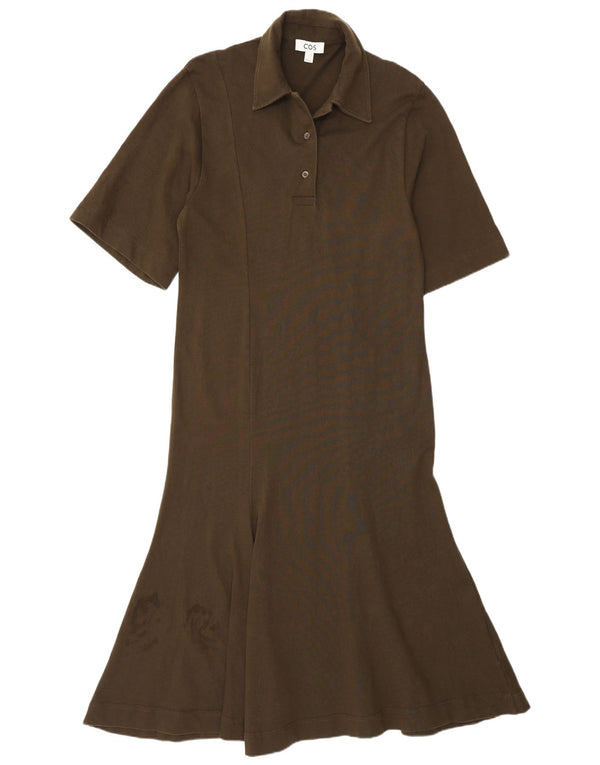 Cos Maxi Vestido Polo para Mujer Reino Unido 10 Pequeño Algodón Caqui