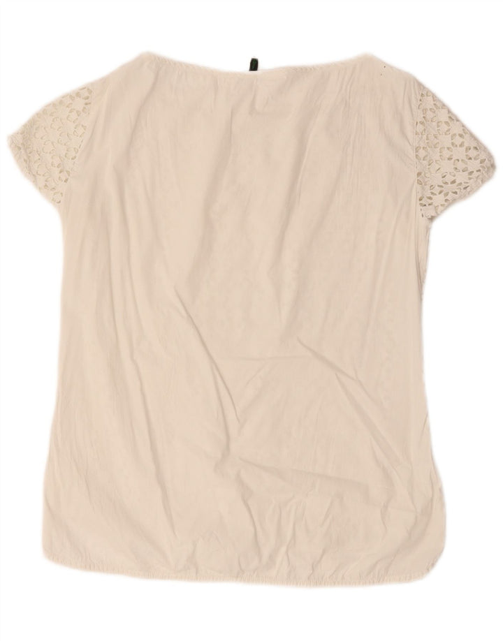 Benetton Blusa Mujer ES 44 Mediano Blanco