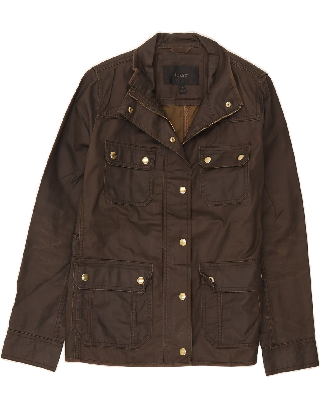 J. CREW Chaqueta utilitaria para mujer UK 10 Small Brown Cotton