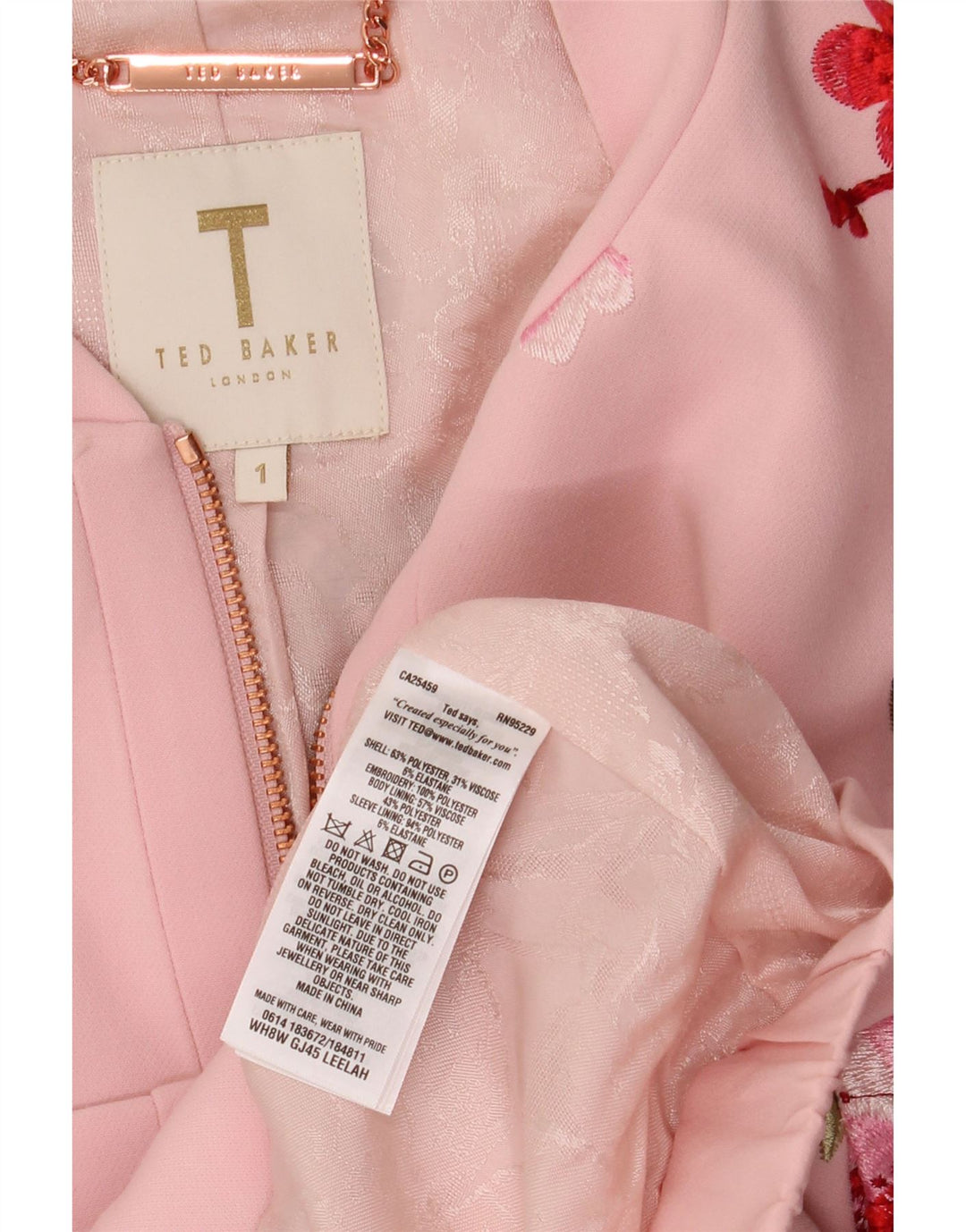 TED BAKER Cárdigan holgado para mujer talla 1 XS poliéster floral rosa