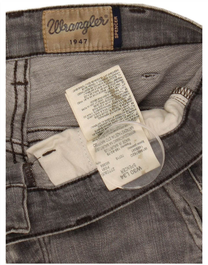 Wrangler Hombres Spencer Slim Jeans W30 L34 Algodón Gris