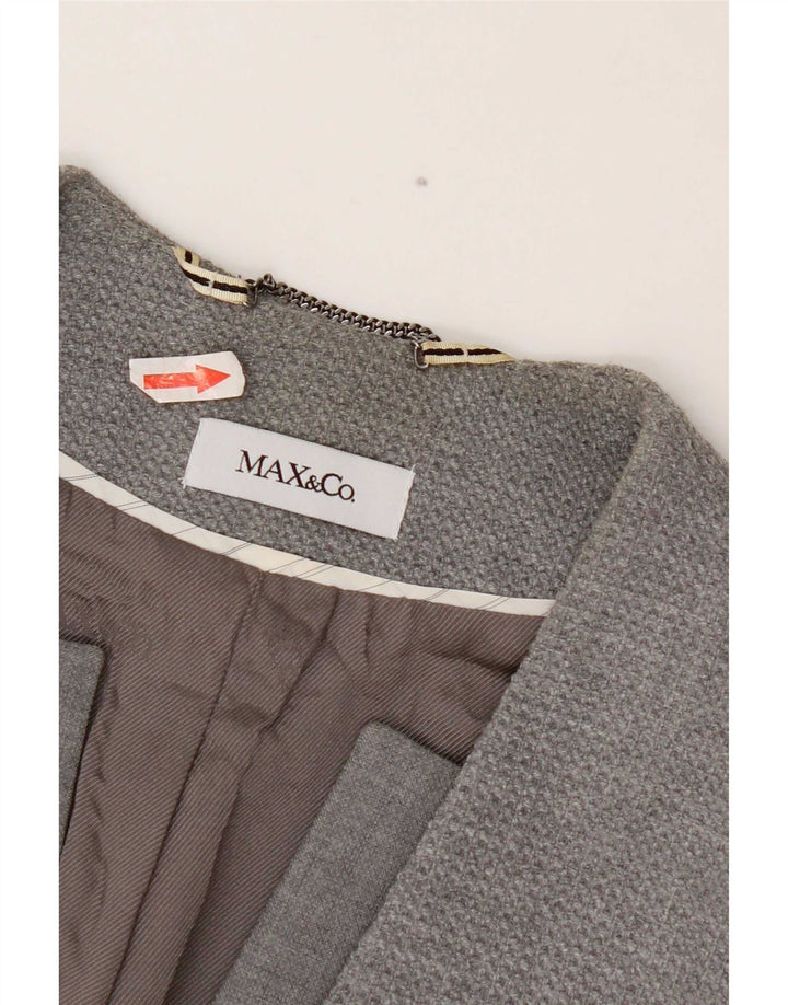 Max & Co. Chaqueta tipo blazer con 1 botón para mujer UK 6 XS Poliéster gris