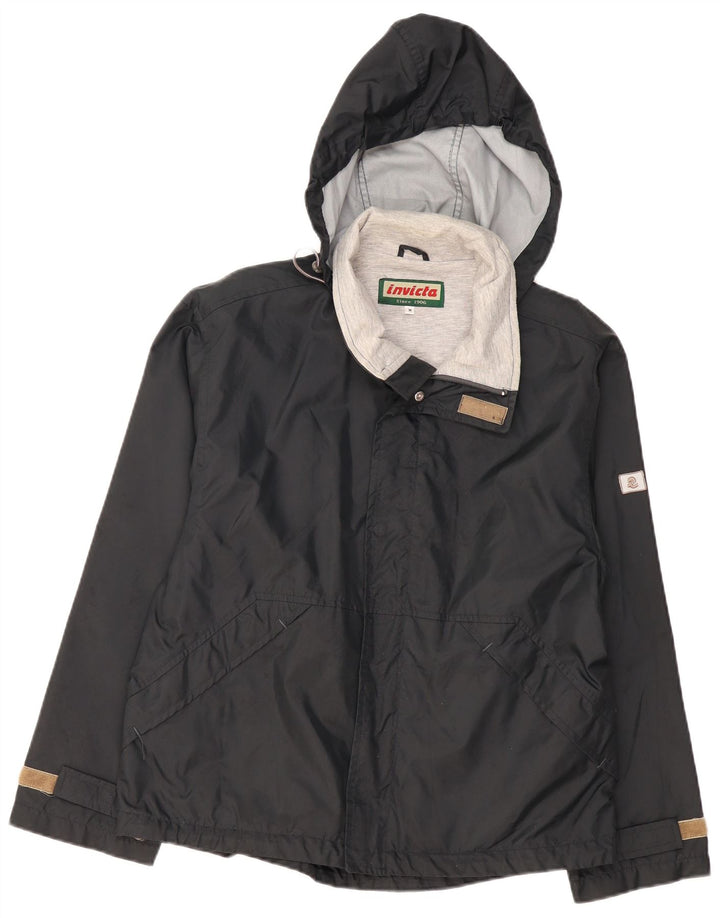INVICTA Chaqueta cortavientos con capucha para hombre UK 38 Medium Black Nylon