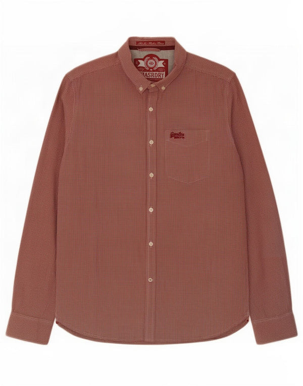 Superdry Camisa Grande De Algodón A Cuadros Rojo Para Hombre