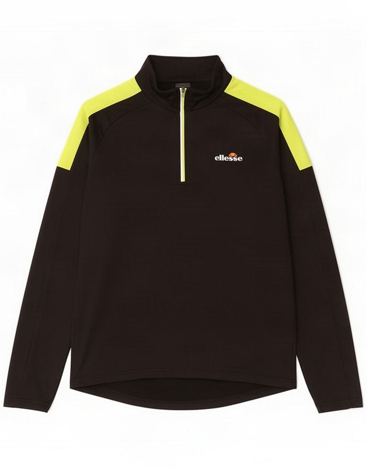 Top de chándal con cuello y cremallera para hombre Ellesse Medium Black Colourblock