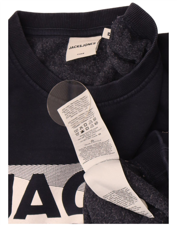 Jack & Jones Hombre Sudadera Gráfica Jumper Medium Azul Marino Algodón