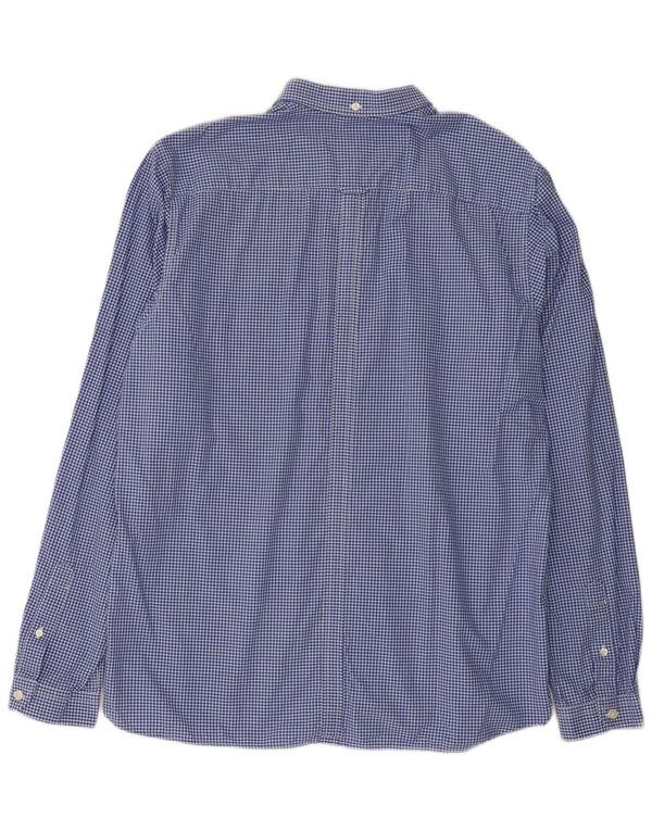 Fred Perry Camisa Slim Fit Para Hombre XL Algodón A Cuadros Azul