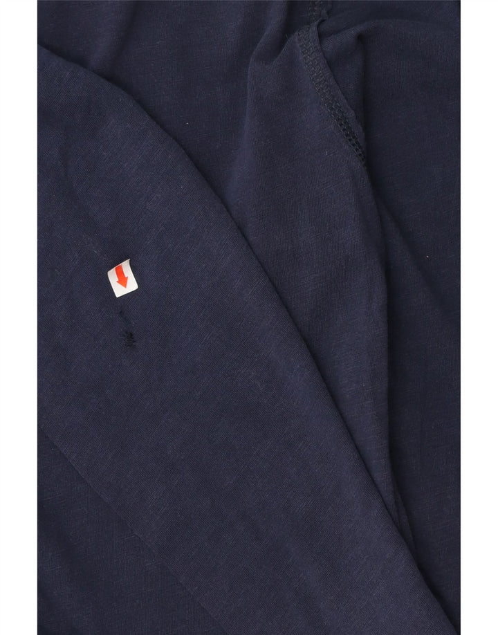 Benetton Hombre Camiseta Estampada Manga Larga Algodón Azul Marino Medio