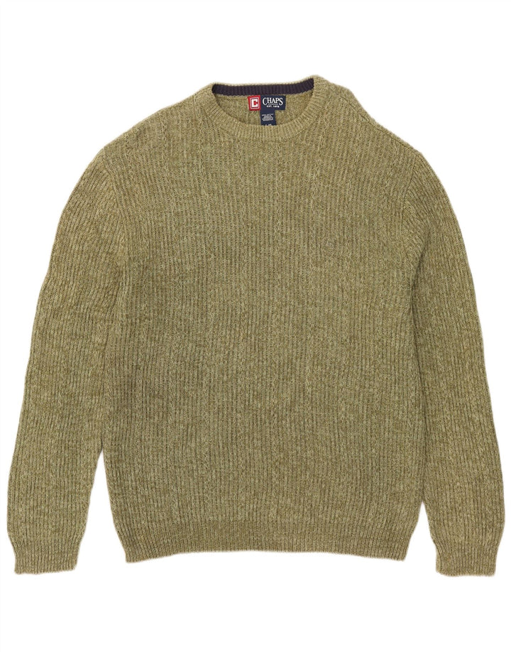 Chaps Jersey de cuello redondo para hombre de algodón moteado verde grande