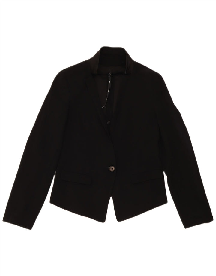 Marella Chaqueta tipo blazer de 1 botón para mujer UK 8 Small Poliéster negro