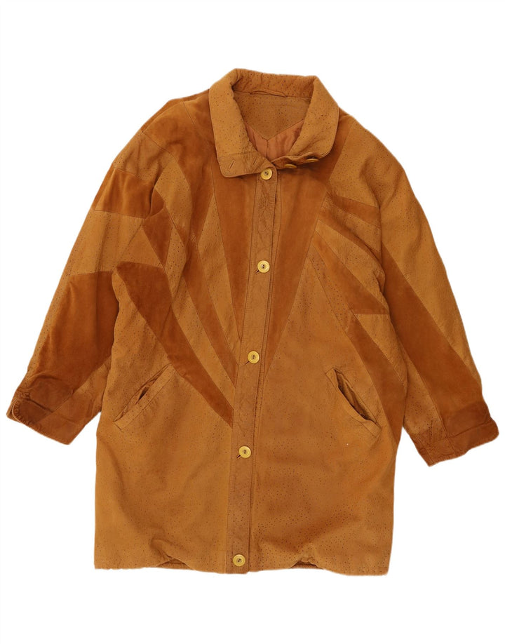 Abrigo de ante para mujer Barth UK 46 Cuero marrón grande