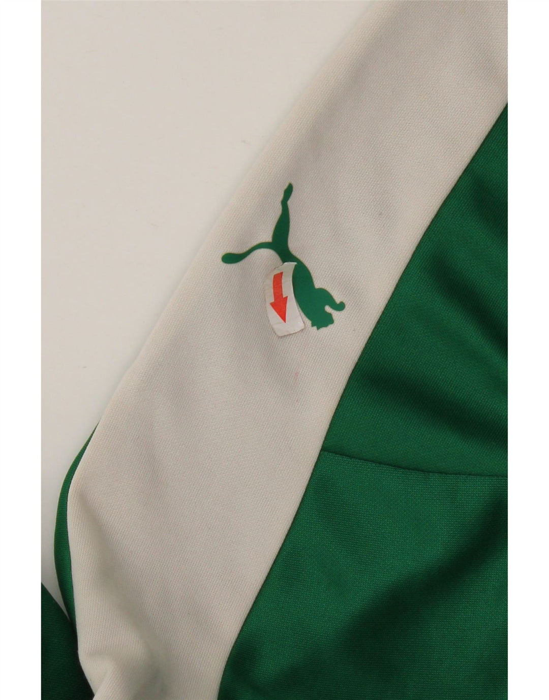 Puma Hombre Zip Neck Pullover Chándal Top XL Verde Colorblock Poliéster