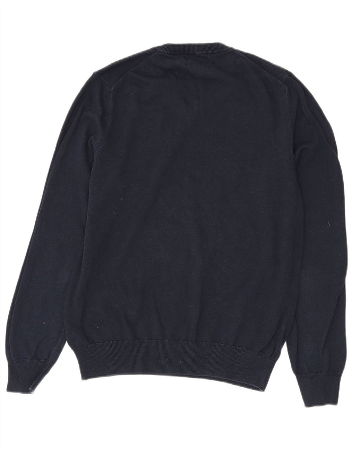 Marks & Spencer Suéter con Cuello en V para Hombre Algodón Azul Marino Mediano