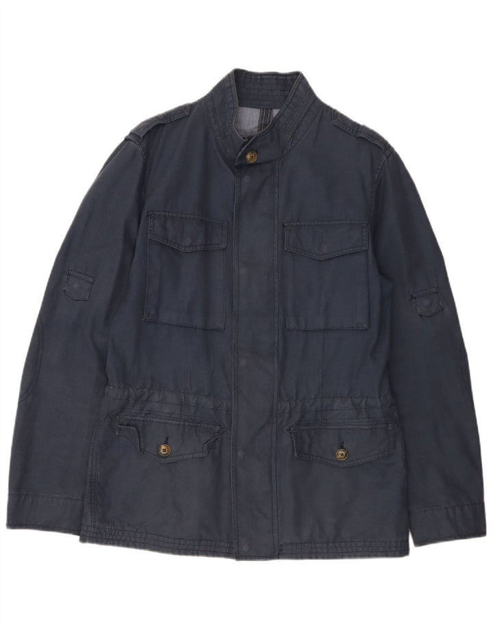 MASSIMO DUTTI Chaqueta militar para hombre UK 36 Small Azul marino