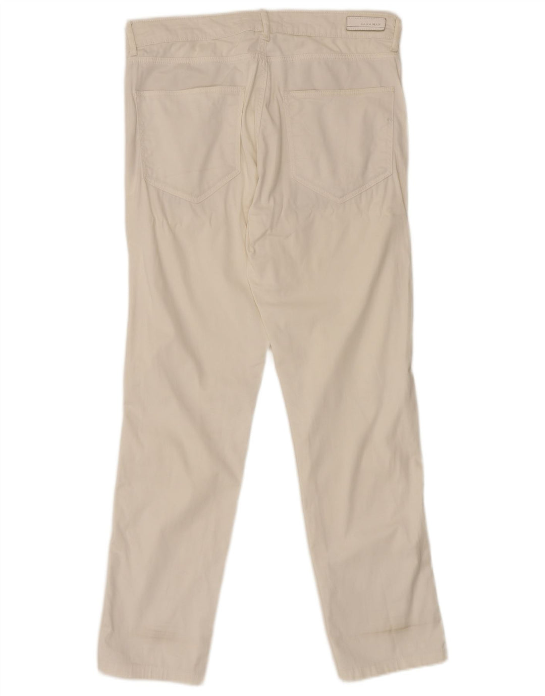 Zara Hombre Pantalones Casuales Slim EU 40 Medium W31 L29 Blanco