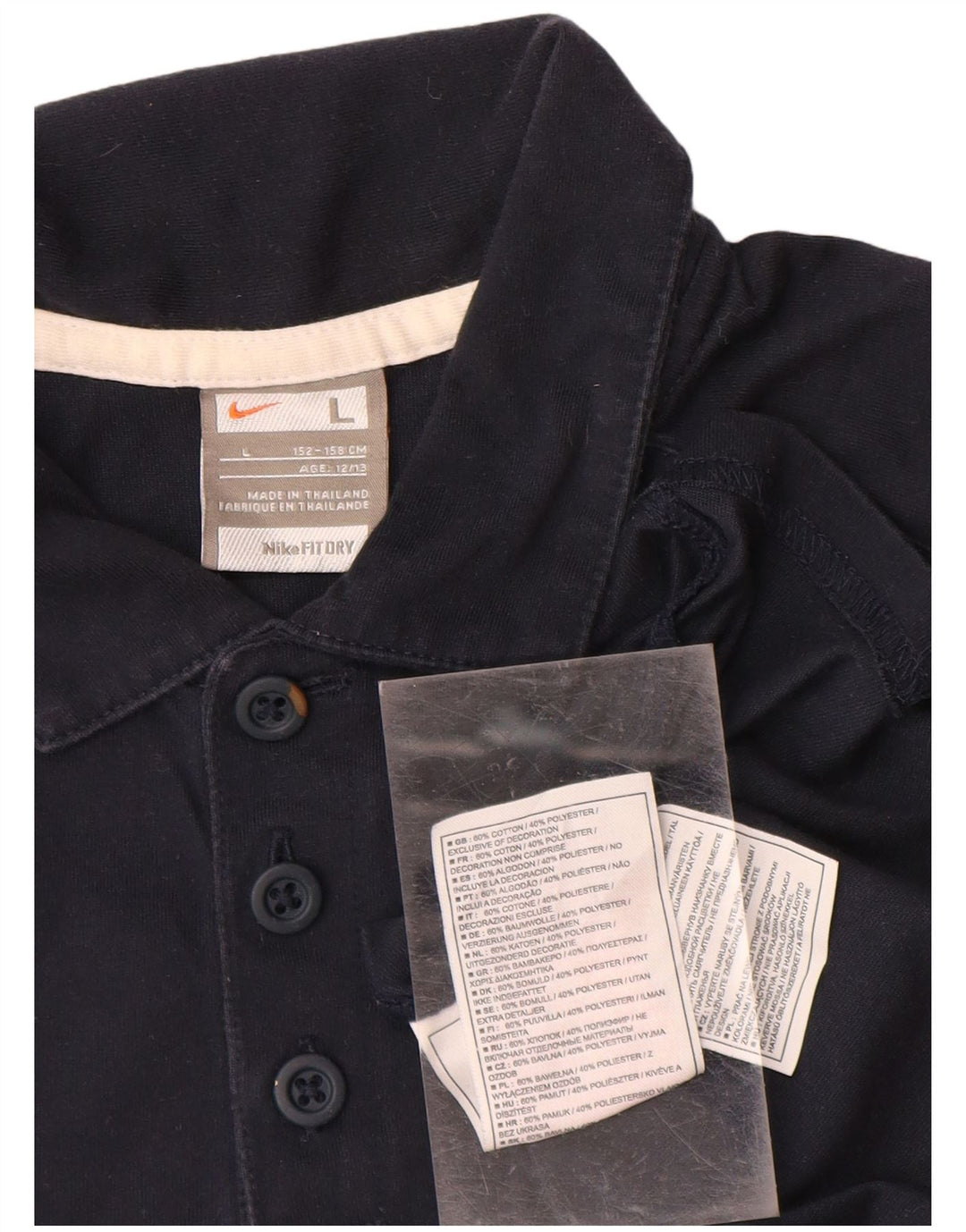 NIKE Polo para niño 12-13 años Grande Azul Marino Colorblock Algodón